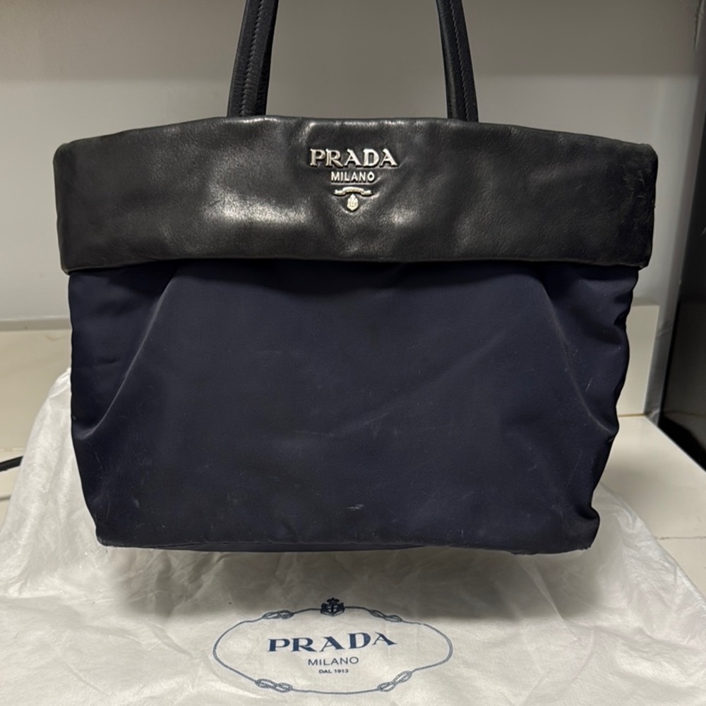 Prada Black and Navy Handbag Tote